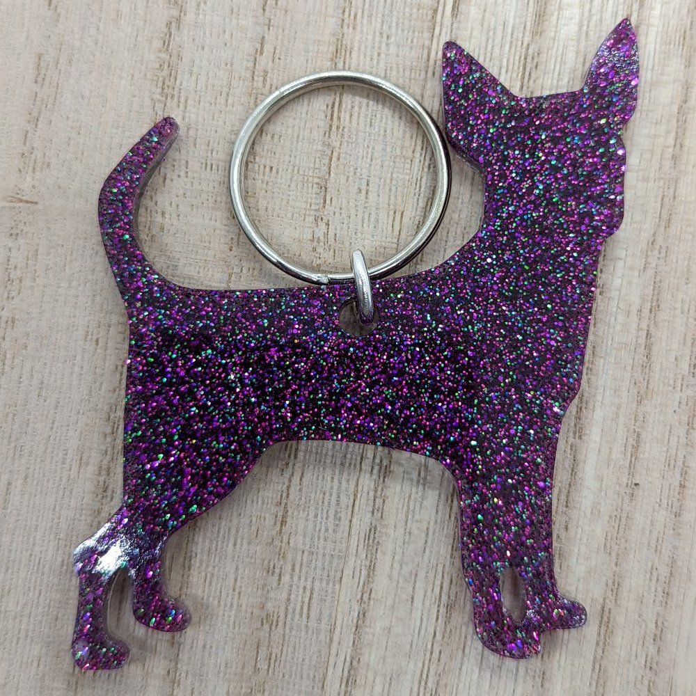 Chihuahua Glitter Keychains